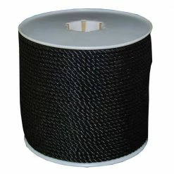 T.W. Evans Cordage 1/2 in. x 600 ft. Black Twisted Polyrpo Rope