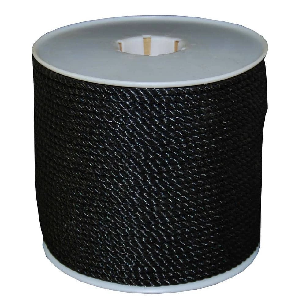 T.W. Evans Cordage 3/8 in. x 600 ft. Black Twisted Polyrpo Rope
