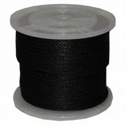 T.W. Evans Cordage 5/8 in. x 200 ft. Solid Braid Multi-Filament Polypropylene Derby Rope in Black