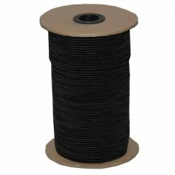 T.W. Evans Cordage 1/4 in. x 500 ft. Black Elastic Bungee Shock Cord