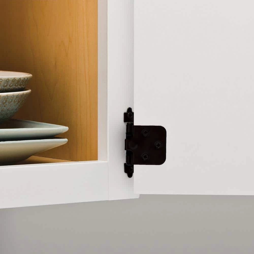 Liberty Matte Black Self-Closing Overlay Cabinet Hinge (5-Pairs) - Image 4