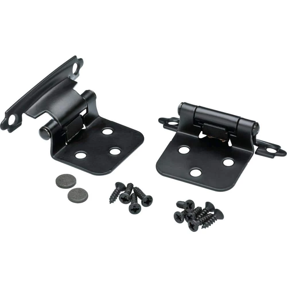 Liberty Matte Black Self-Closing Overlay Cabinet Hinge (5-Pairs) - Image 5