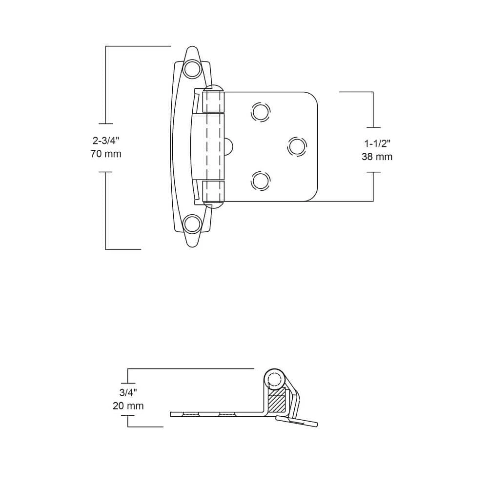 Liberty Matte Black Self-Closing Overlay Cabinet Hinge (5-Pairs) - Image 6