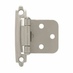 Liberty Satin Nickel Self-Closing Overlay Cabinet Hinge (5-Pairs)