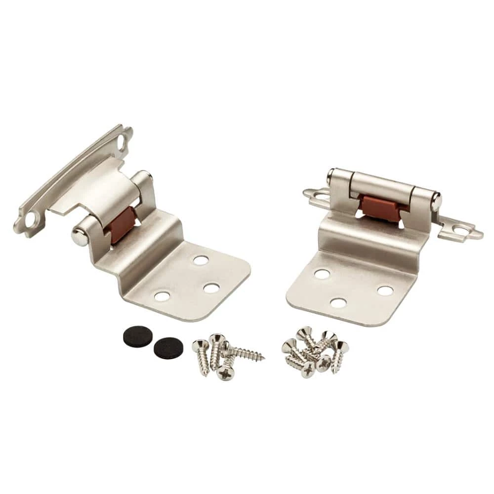 Liberty Satin Nickel Self-Closing 3/8 in. Inset Cabinet Hinge (1-Pair) - Image 3