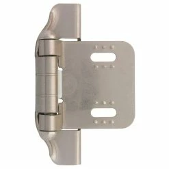 Liberty Satin Nickel Semi-Wrap 1/4 in. Overlay Cabinet Hinge (1-Pair)