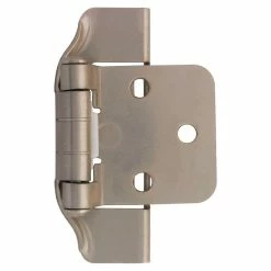 Liberty Satin Nickel Semi-Wrap 1/2 in. Overlay Cabinet Hinge (1-Pair)