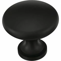 Liberty Essentials 1-3/16 in. (30mm) Matte Black Round Cabinet Knob (24-Pack)