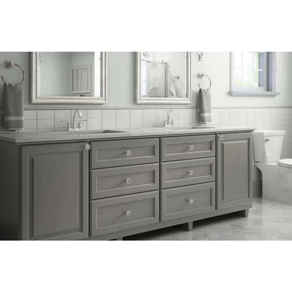 Liberty Modern Hexagon 1-3/4 in. (45 mm) Satin Nickel and Clear Acrylic Cabinet Knob - Image 3