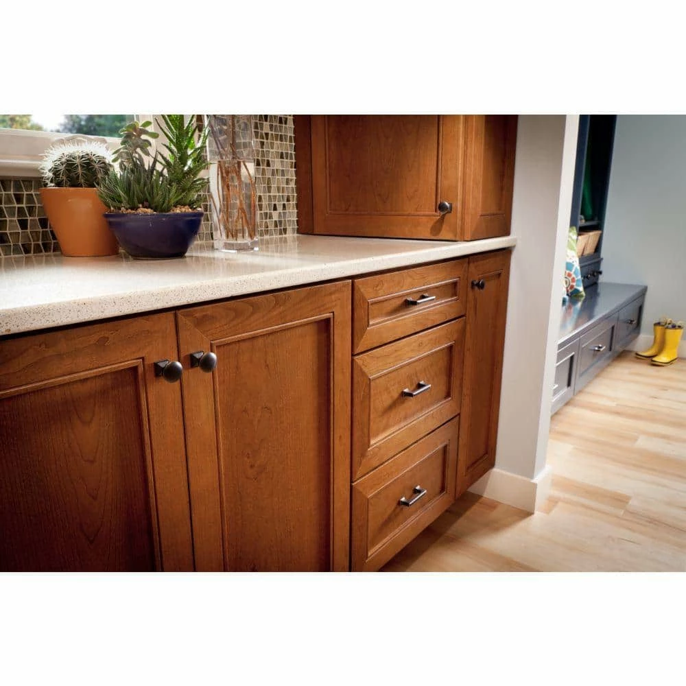 Liberty Southampton 1-1/4 in. (32mm) Bronze with Copper Highlights Square Base Round Cabinet Knob - Image 5