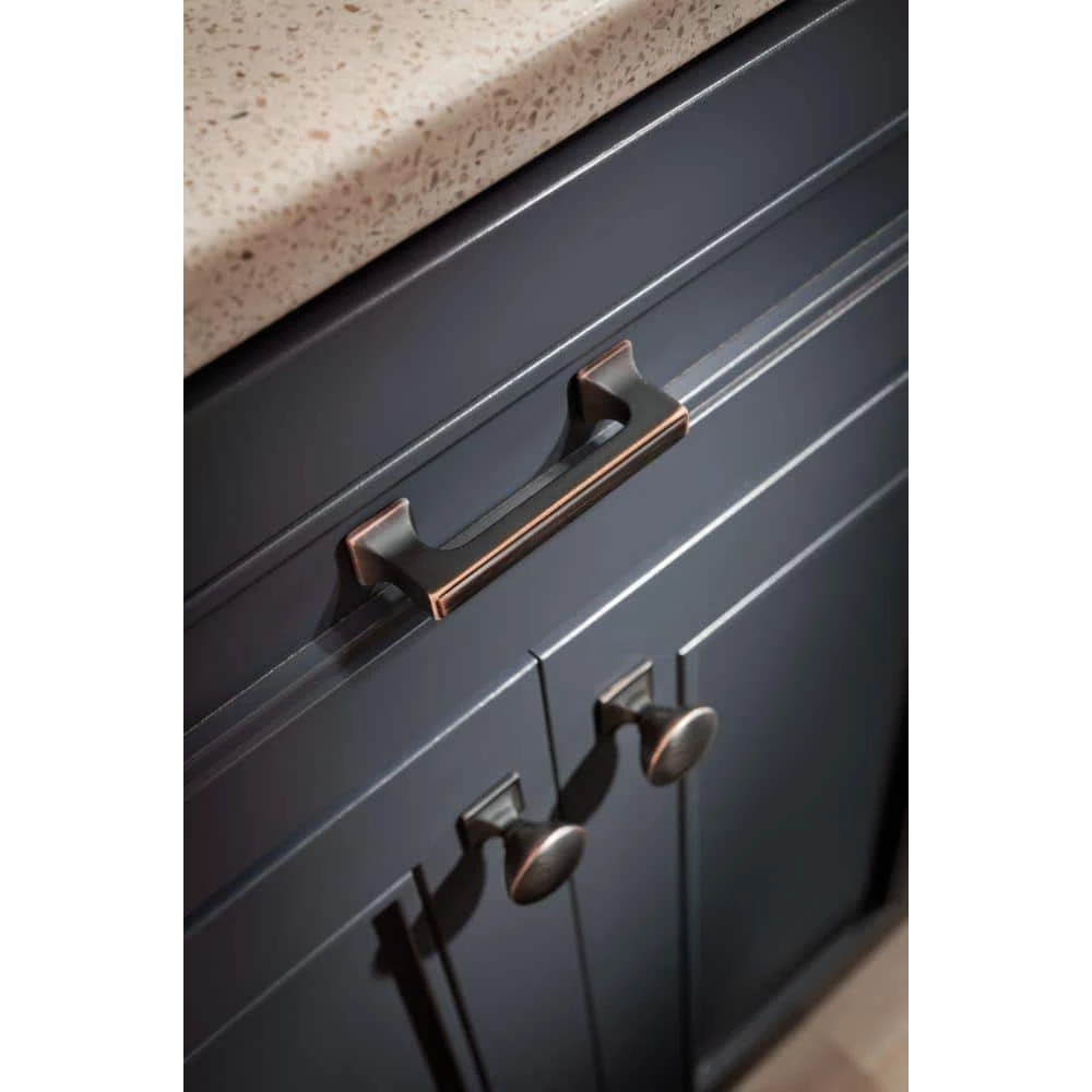 Liberty Southampton 1-1/4 in. (32mm) Bronze with Copper Highlights Square Base Round Cabinet Knob - Image 2