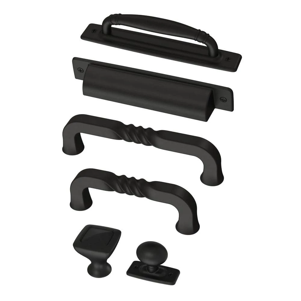 Liberty Iron Craft 1-1/4 in. (32 mm) Matte Black Cabinet Knob with Backplate - Image 5