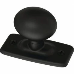 Liberty Iron Craft 1-1/4 in. (32 mm) Matte Black Cabinet Knob with Backplate