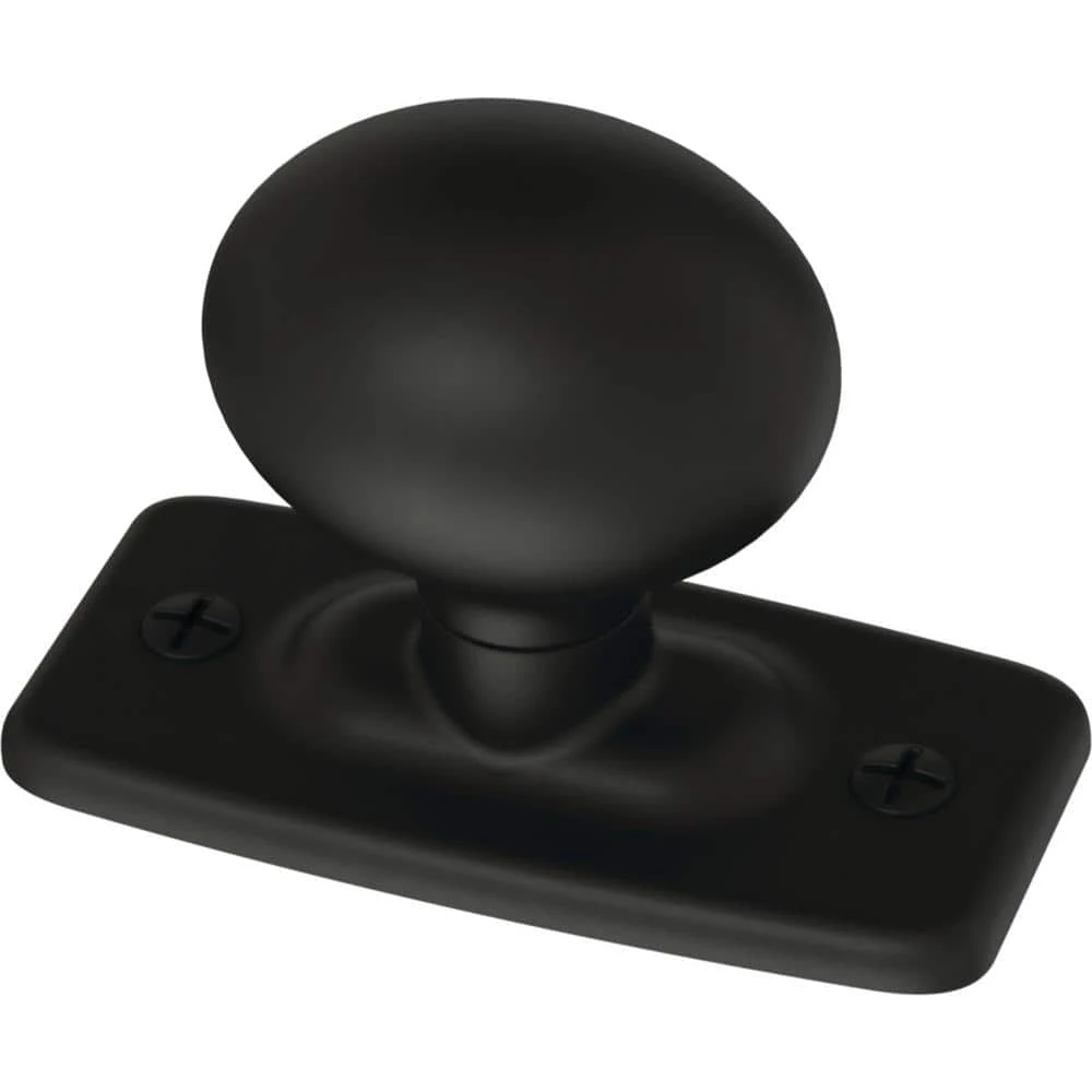Liberty Iron Craft 1-1/4 in. (32 mm) Matte Black Cabinet Knob with Backplate
