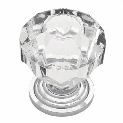 Liberty 1-1/4 in. (32mm) Polished Chrome with Clear Faceted Acrylic Cabinet Knob