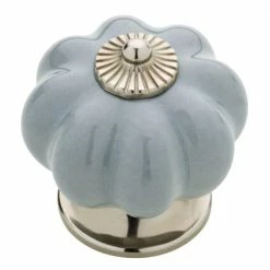 Liberty 1-1/2 in. (38mm) Chrome and Gray Ceramic Melon Cabinet Knob