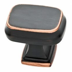 Liberty Brightened Opulence 1-5/16 in. (33mm) Bronze with Copper Highlights Square Cabinet Knob