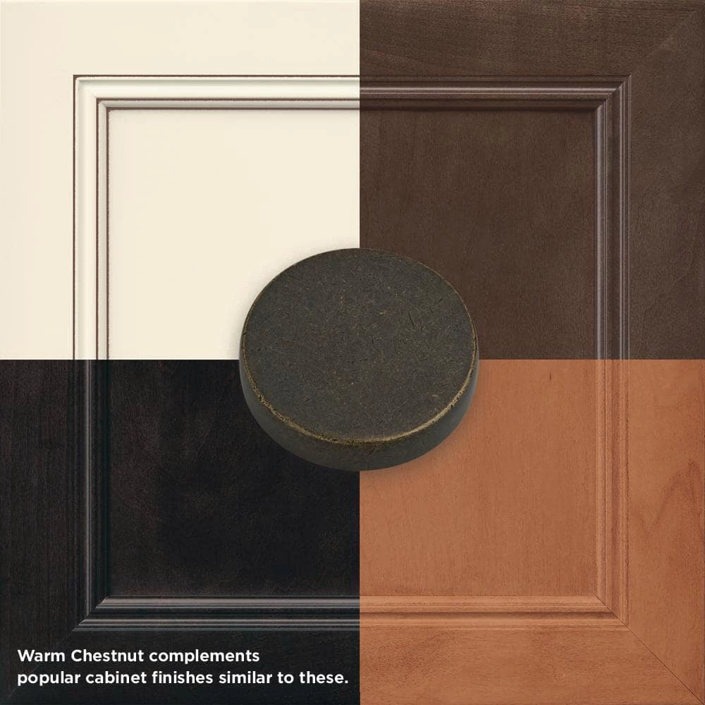 Liberty Mizuna 1-3/8 in. (35 mm) Warm Chestnut Round Cabinet Knob - Image 3