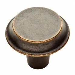 Liberty Mizuna 1-3/8 in. (35 mm) Warm Chestnut Round Cabinet Knob