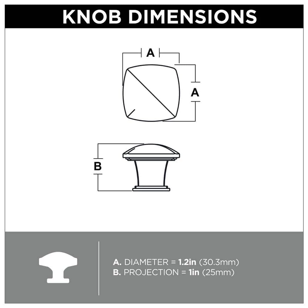 Liberty Essentials 1-1/4 in. (31mm) Matte Black Square Cabinet Knob (24-Pack) - Image 5