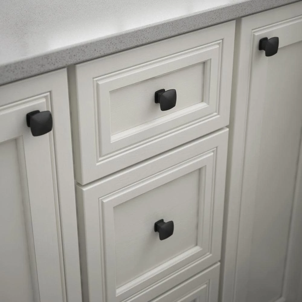 Liberty Essentials 1-1/4 in. (31mm) Matte Black Square Cabinet Knob (24-Pack) - Image 2