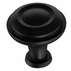 Liberty Rustic Farmhouse 1-1/4 in. (32mm) Matte Black Cabinet Knob