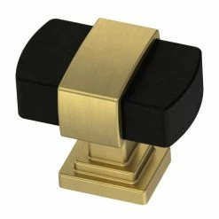 Liberty Wrapped Square 1-3/16 in. (30 mm) Brushed Brass and Matte Black Cabinet Knob