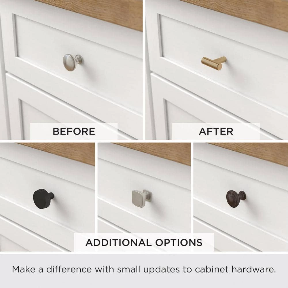 Liberty Essentials 1-1/8 in. (28mm) Matte Black Simple Round Cabinet Knob (24-Pack) - Image 6