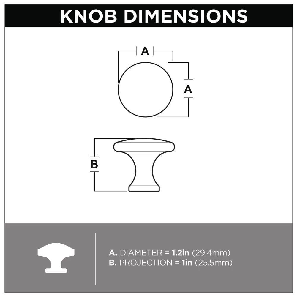 Liberty Essentials 1-1/8 in. (28mm) Matte Black Simple Round Cabinet Knob (24-Pack) - Image 5