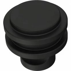 Liberty Classic Ringed 1-1/4 in. (32 mm) Matte Black Cabinet Knob