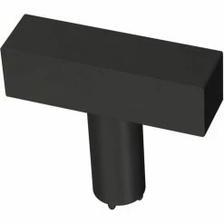 Liberty Square Bar 1-1/2 in. (32 mm) Matte Black Cabinet Knob (12-Pack)
