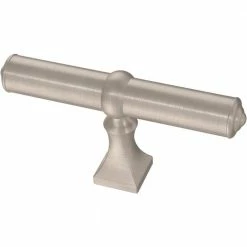 Liberty Elegant Base 2-7/8 in. (73 mm) Satin Nickel Elongated Bar Cabinet Knob
