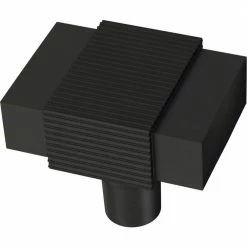 Liberty Fluted Square 1-19/32 in. (41 mm.) Matte Black Cabinet Knob