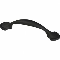 Liberty Half Round Foot 3 in. (76 mm) Matte Black Drawer Pull