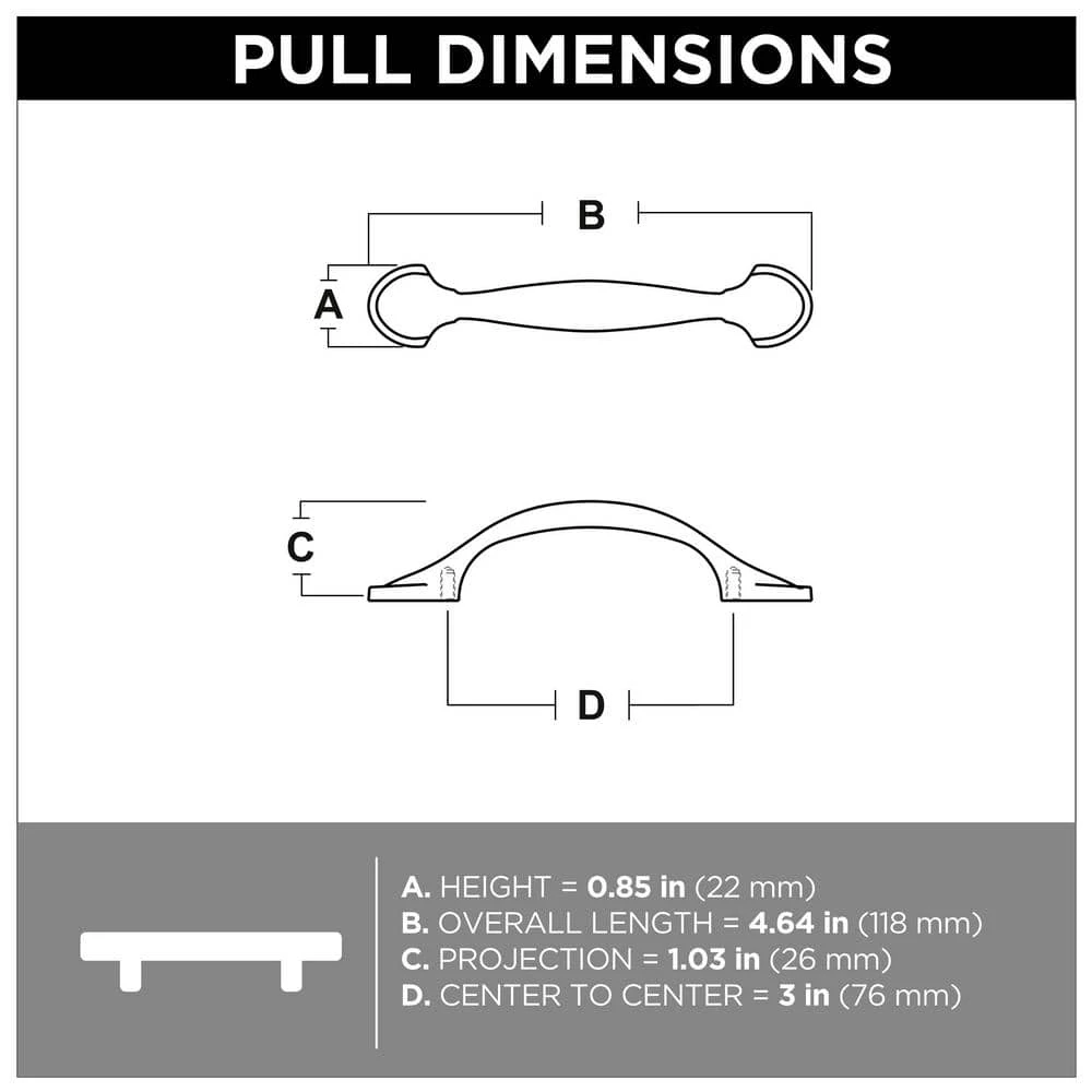 Liberty Half Round Foot 3 in. (76 mm) Matte Black Drawer Pull (10-Pack) - Image 6