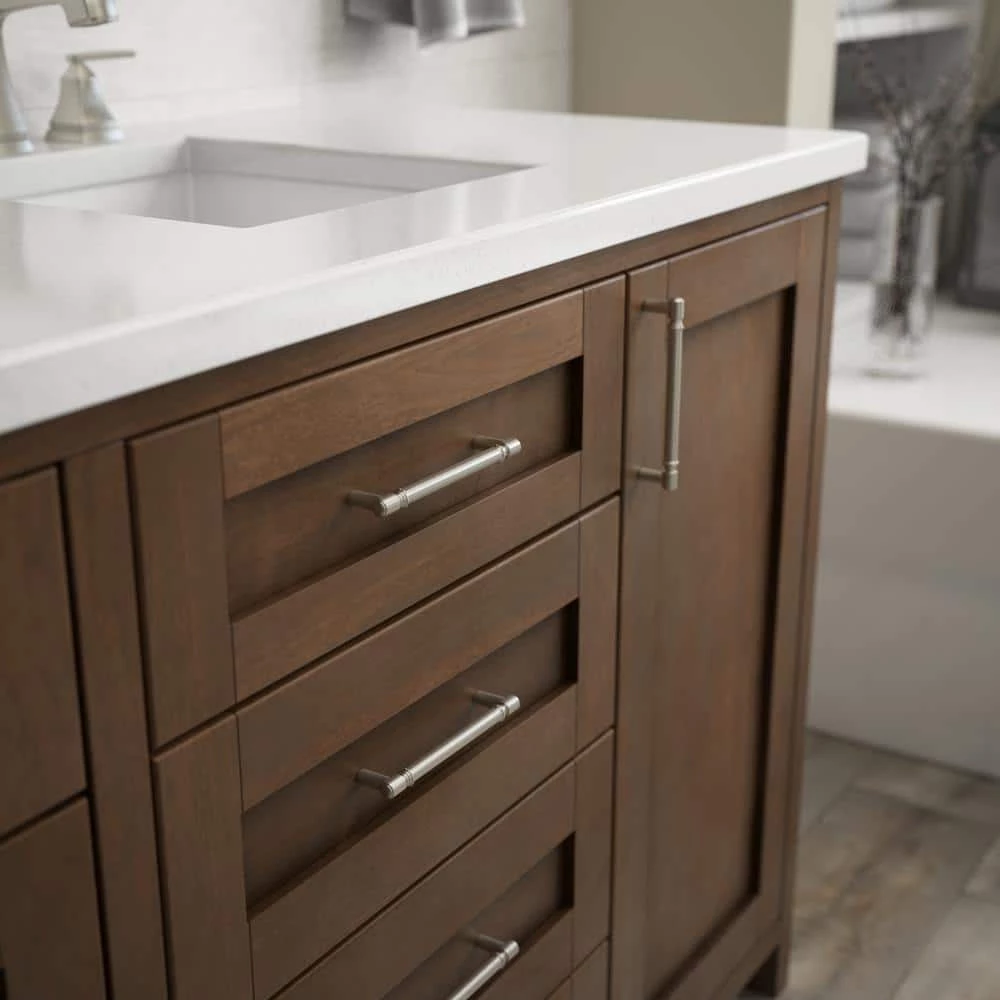 Liberty Athens 5-1/16 in. (128mm) Center-to-Center Satin Nickel Aegean Bar Drawer Pull - Image 2