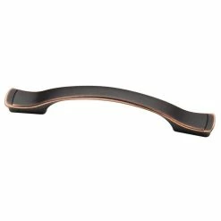 Liberty Step Edge 4 in. (102 mm) Center-to-Center Bronze with Copper Highlights Drawer Pull