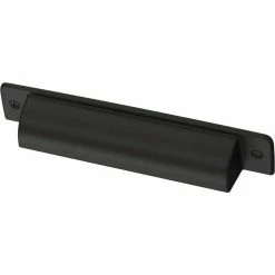 Liberty Iron Craft 4 in. (102 mm) Matte Black Cup Drawer Pull