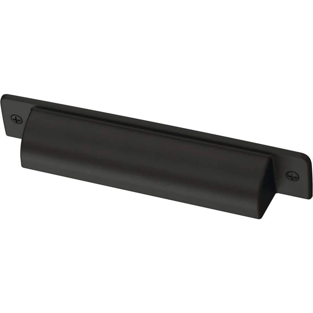 Liberty Iron Craft 4 in. (102 mm) Matte Black Cup Drawer Pull