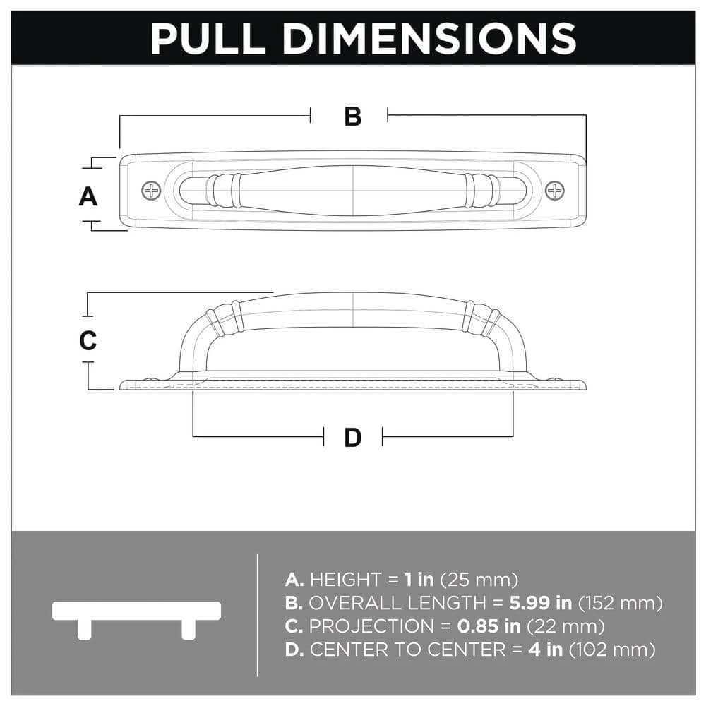 Liberty Iron Craft 4 in. (102 mm) Matte Black Drawer Pull with Backplate - Image 6
