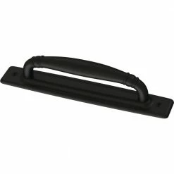 Liberty Iron Craft 4 in. (102 mm) Matte Black Drawer Pull with Backplate