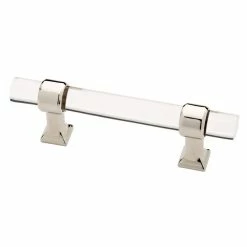 Liberty Acrylic Bar 3 in. (76 mm) Polished Nickel and Clear Cabinet Drawer Pull