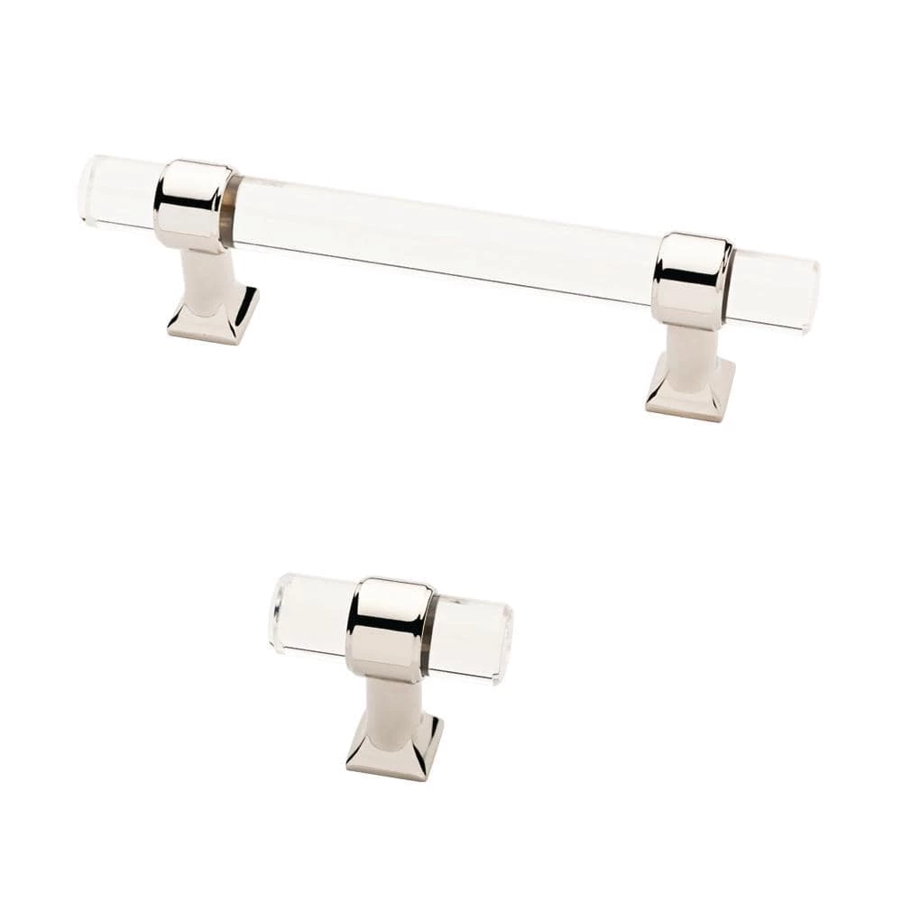 Liberty Acrylic Bar 3 in. (76 mm) Polished Nickel and Clear Cabinet Drawer Pull - Image 3