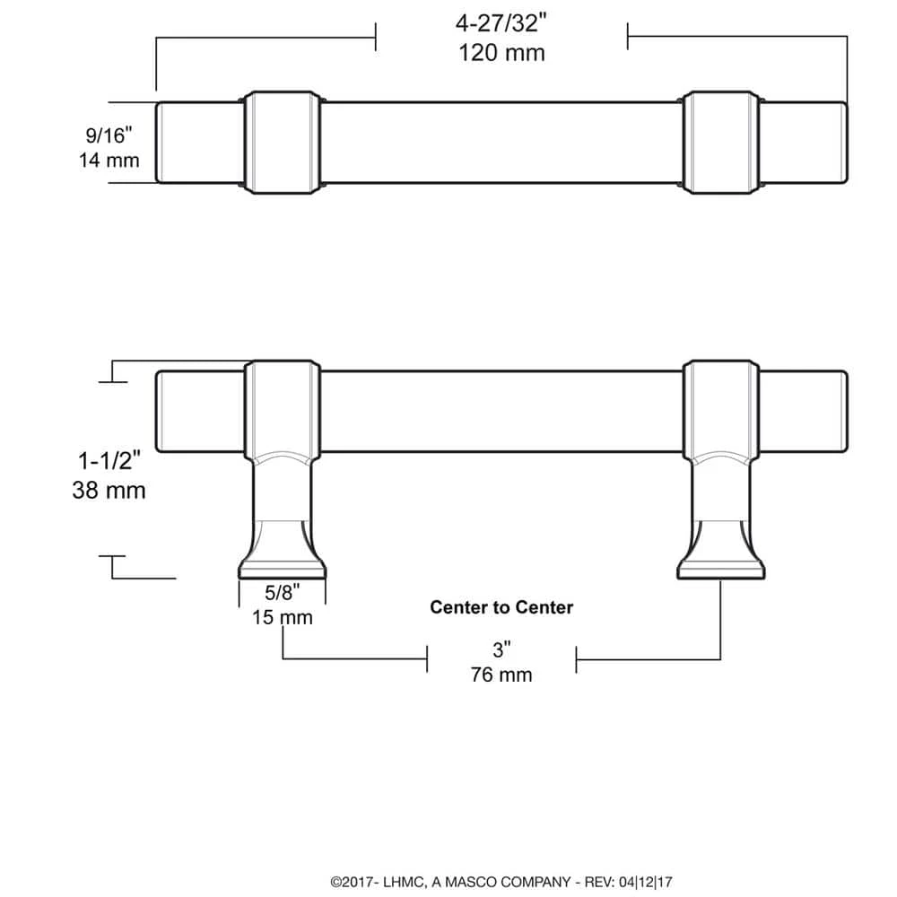 Liberty Acrylic Bar 3 in. (76 mm) Polished Nickel and Clear Cabinet Drawer Pull - Image 4
