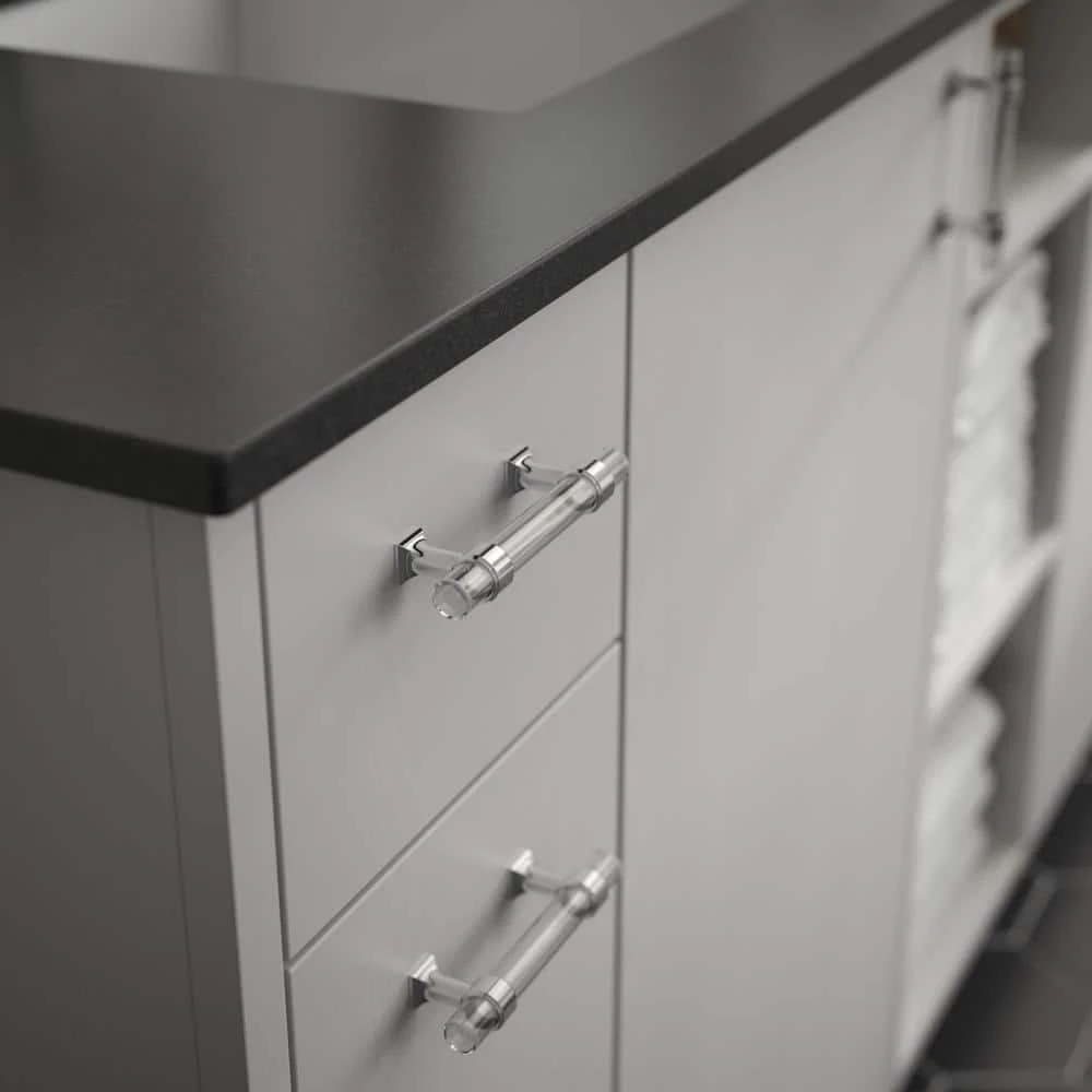 Liberty Acrylic Bar 3 in. (76 mm) Polished Nickel and Clear Cabinet Drawer Pull - Image 2