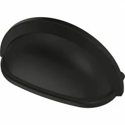 Liberty Essentials 3 in. (76mm) Center-to-Center Matte Black Cup Pull (12-Pack)