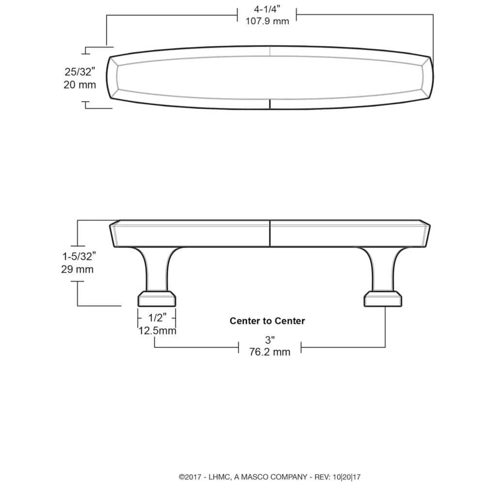 Liberty Beveled 3 in. (76mm) Center-to-Center Satin Nickel Drawer Pull - Image 7