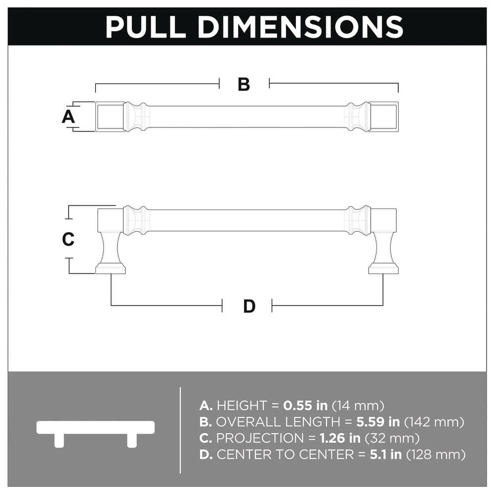 Liberty Regal Square 5-1/16 in. (128mm) Center-to-Center Champagne Bronze Cabinet Pull (25-Pack) - Image 7