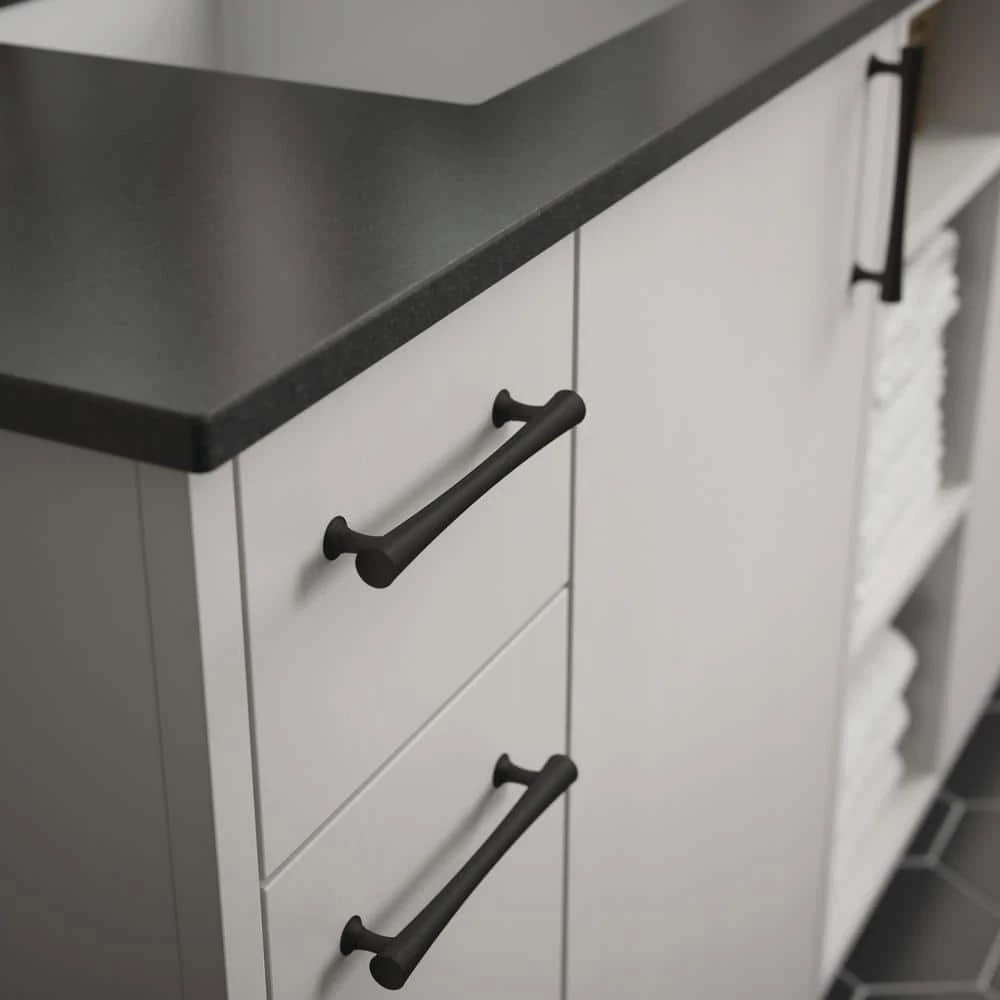 Liberty Drum 5-1/16 in. (128 mm) Center-to-Center Matte Black Cabinet Pull (10-Pack) - Image 2