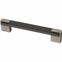 Liberty Industrial Insert 4 or 5-1/16 in. (102 or 128mm) Heirloom Silver and Matte Black Dual Mount Drawer Pull